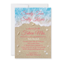 Coral Beach Waves Bridal Dusche Einladung