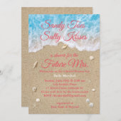 Coral Beach Waves Bridal Dusche Einladung (Vorne/Hinten)