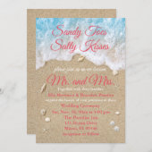 Coral Beach Waves Einladung zum Hochzeitsfeiern (Vorne/Hinten)