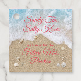 Coral Beach Waves Sandy Toes Brautparty Geschenkanhänger
