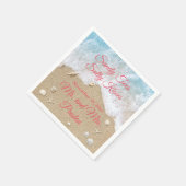 Coral Beach Waves Sandy Toes Serviette (Ecke)