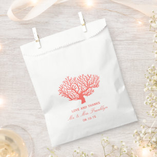 Coral Beach Wedding Favor Bag Geschenktütchen