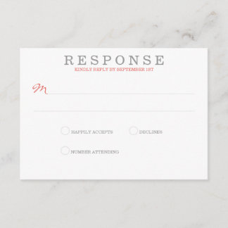 Coral Beach Wedding UAWG RSVP Karte