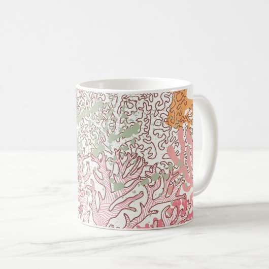 Coral Beauty: Underwater Pattern Wonderland. Kaffeetasse (VorderseiteRechts)
