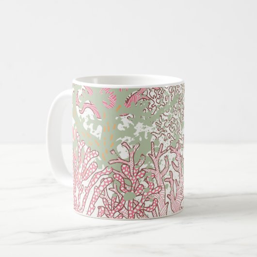 Coral Beauty: Underwater Pattern Wonderland. Kaffeetasse (Vorderseite Links)
