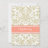 Coral Beige Damask Einladung feiern (Vorderseite)