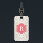 Coral & Beige Trellis | Gepäckanhänger<br><div class="desc">Reisen Sie stilvoll mit einem individuellen Design Gepäckanhänger! Moderne und stilvolle Tags tragen Ihr Gepäck auf und machen es einfach, Ihr Gepäck schnell in der Gepäckausgabe zu identifizieren. Personalisieren Sie dieses Element, indem Sie Ihre Monogramm Initial- und Kontaktinformationen hinzufügen. Anpassen Sie die Hintergrundfarbe einfach an einen Schatten Ihrer Wahl! Die...</div>