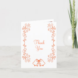 Coral Bells Scrollwork Design Wedding Dankeskarte