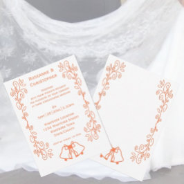 Coral Bells Scrollwork Design Wedding Einladung