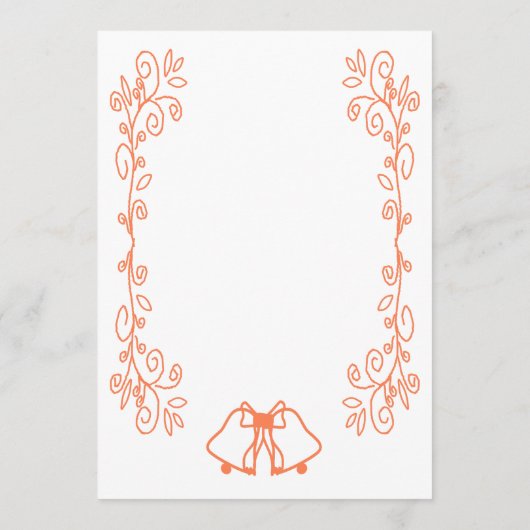 Coral Bells Scrollwork Design Wedding Menükarte (Rückseite)