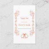 Coral Bells Scrollwork Design Wedding Platzkarte (Vorderseite)