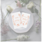 Coral Bells Scrollwork Design Wedding Platzkarte