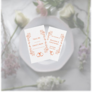 Coral Bells Scrollwork Design Wedding Platzkarte