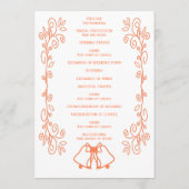 Coral Bells Scrollwork Design Wedding Programm (Rückseite)