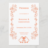 Coral Bells Scrollwork Design Wedding Programm (Vorderseite)