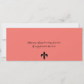 Coral Black Damask Quinceanera Paris Boarding Pass Einladung (Rückseite)