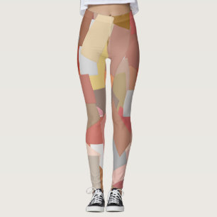 Coral Blocks Leggings