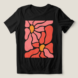 Coral Bloom Damen Abstract Floral T-Shirt Tri-Blend Shirt