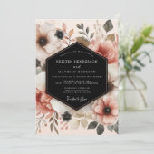 Coral Bloom Ethereal Wedding Einladung (Stehend Vorderseite)