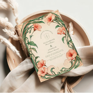 Coral Bloom Hochzeit Einladung