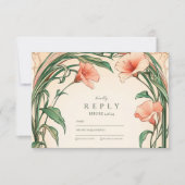 Coral Bloom Hochzeit RSVP Karte (Vorderseite)