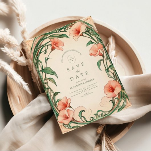 Coral Bloom Hochzeit Save The Date