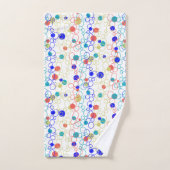 Coral Blue Aqua Lime Green Circles Punkte Badhandtuch Set (Handtuch)