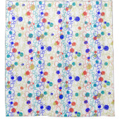 Coral Blue Aqua Lime Green Circles Punkte Duschvorhang (Vorderseite)