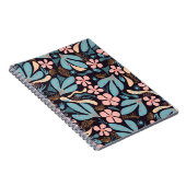 Coral Blue Floral Dark Print Notizblock (Rechte Seite)