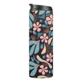 Coral Blue Floral Dark Print Thermosbecher (Nach rechts gedreht)