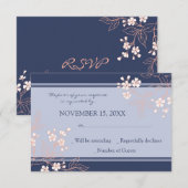 Coral Blue Floral UAWG Wedding Card RSVP Karte (Vorne/Hinten)