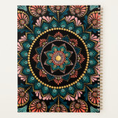 Coral Blue Mandala, Sacred Geometry Boho Ethnic Planer (Rückseite)