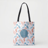 Coral Blue Naugram Muster Tasche (Vorderseite)