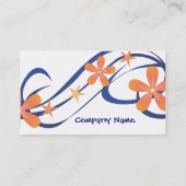 Coral Blue Tropical Design Visitenkarte (Rückseite)