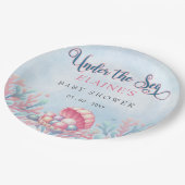 Coral Blue unter der Sea Marine Life Baby Dusche Pappteller (Schrägansicht)