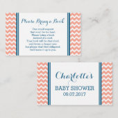 Coral Blue Zickzack Baby Showkarte Begleitkarte (Vorne/Hinten)