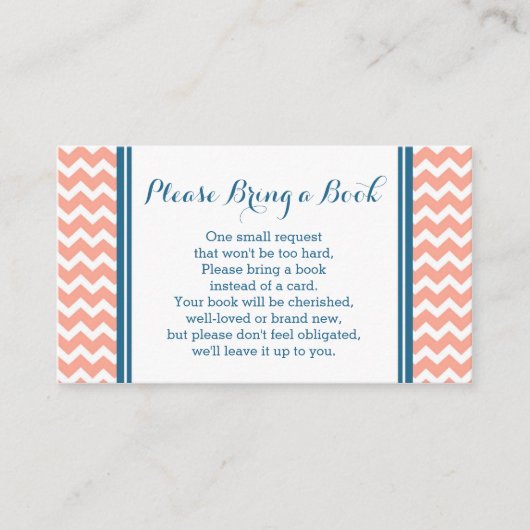 Coral Blue Zickzack Baby Showkarte Begleitkarte (Vorderseite)