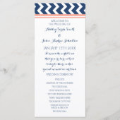 Coral Blue Zickzack Wedding Program Programm (Vorderseite)