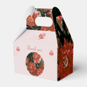 Coral Blume Butterfly Floral Vielen Dank Geschenkschachtel