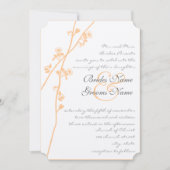 Coral Blume Gray Schriftart Wilde Blume Hochzeit Einladung (Vorderseite)
