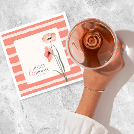 Coral Blume Poppies Serviette