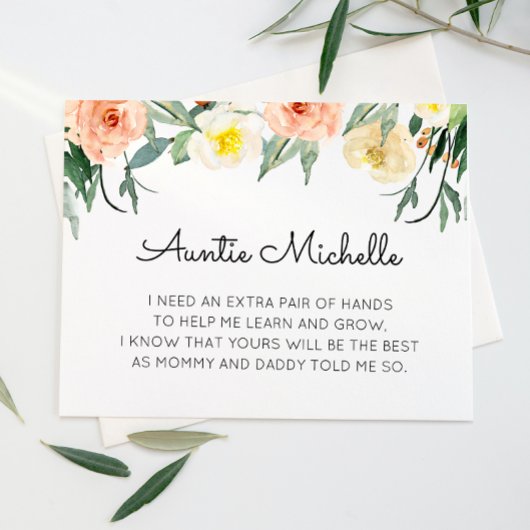 Coral Blume werden Sie mein Godmuttervorschlag sei Einladung