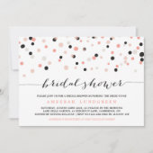 Coral Blush Confetti Dots Bridal Dusche Einladung (Vorderseite)
