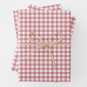 Coral Blush Gingham Karo Pattern Geschenkpapier Set (Beispiel)