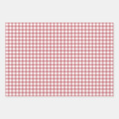 Coral Blush Gingham Karo Pattern Geschenkpapier Set (Vorderseite)