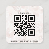 Coral Blush Pink Floral Chic QR Code Wedding RSVP Begleitkarte (Rückseite)