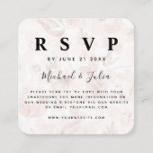 Coral Blush Pink Floral Chic QR Code Wedding RSVP Begleitkarte (Vorderseite)