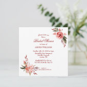 Coral & Blush Rose Brautparty laden ein Einladung (Stehend Vorderseite)