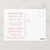 Coral Bokeh Personalisiert Save the Date Postkarte (Rückseite)