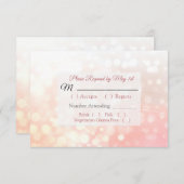 Coral Bokeh Wedding RSVP Karte (Vorne/Hinten)